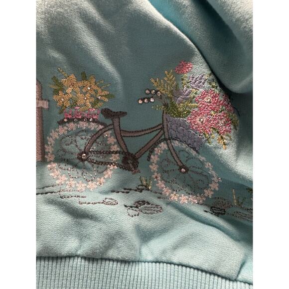 Vintage 90s Y2K Top Petite Small PS Embroidery Beaded Cottagecore Floral Garden - Picture 11 of 12